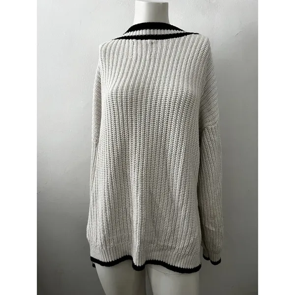 Abercrombie & Fitch Sweater Womens XL Varsity Preppy Tennis Academic Sleeve Spot - Image 2