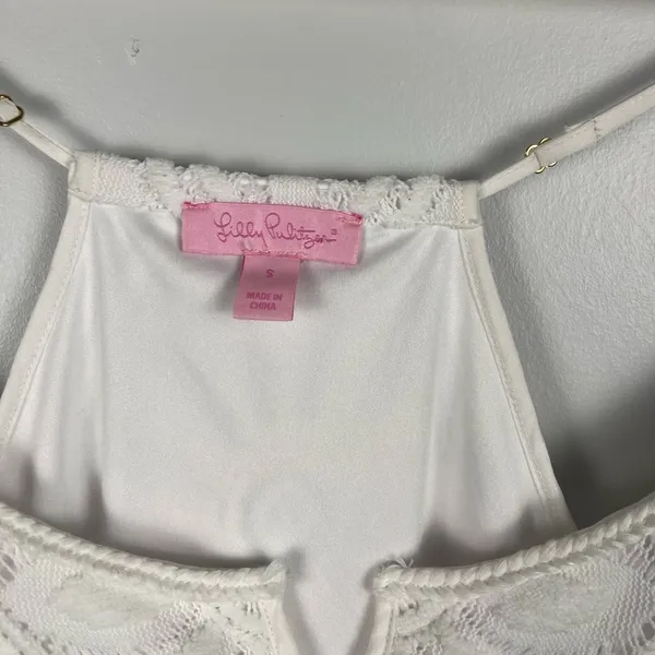 Lilly Pulitzer Dusk Dress Resort White Delray Diamond Lace Size small - Image 2