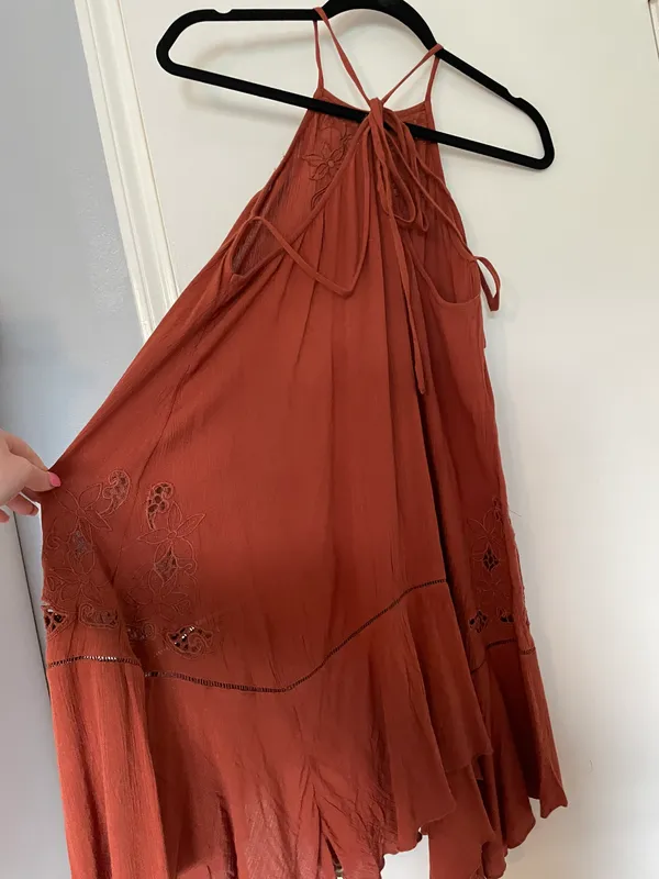 Free People Orange Sun Dress - Image 3