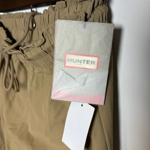 Hunter Nylon Drawstring Cinch Waist Jogger Pants Khaki Medium - Image 2