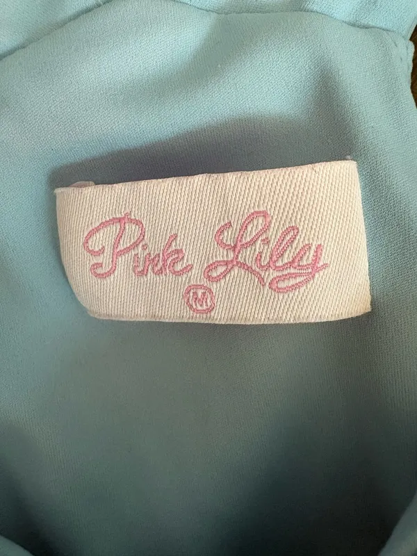 Pink Lily Blue Pleated Activewear Set - Image 4