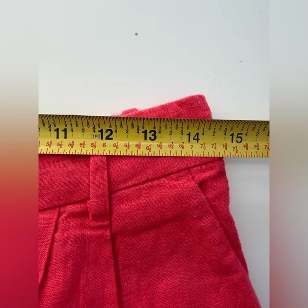 Abercrombie & Fitch Linen Blend‎ Tailored Wide Leg Pant Coral Pink M - Image 4