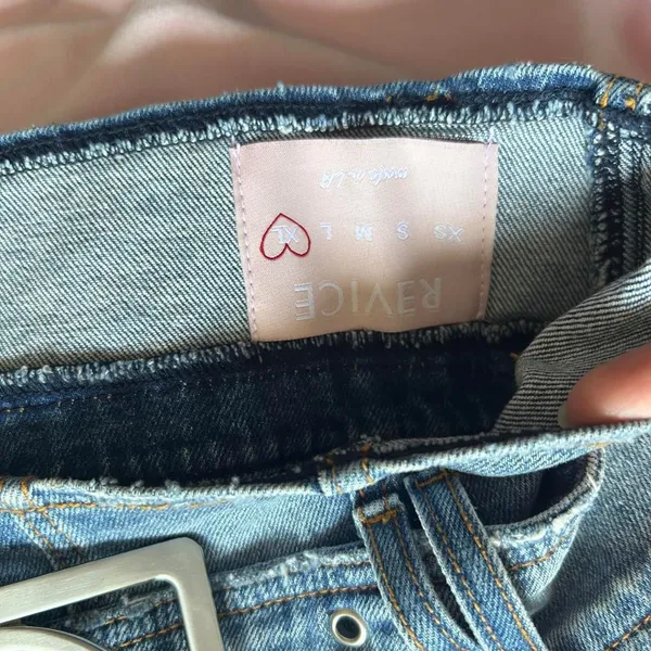 Revice Denim Buckle Jean Tube Top Y2K McBling Size XL - Image 5
