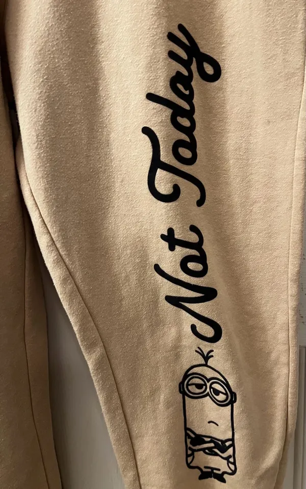 Minions Not Today Graphic Sweatpants Tan Size 3X - Image 5