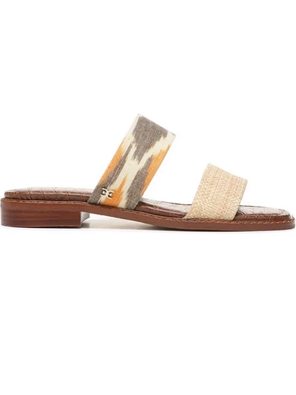 Sam Edelman Haydee Beige Woven Slip On Open Toe Sandals 9 - Image 2