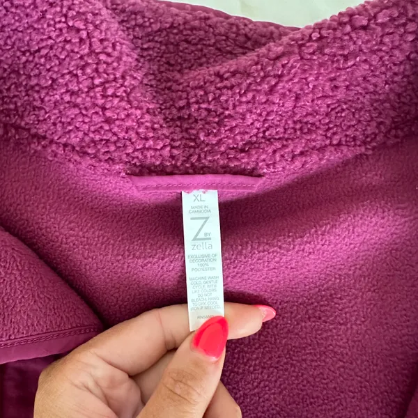 Z By Zella Burgundy Sherpa jacket - Image 3