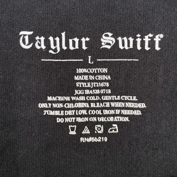 Taylor Swift Reputation Long Sleeve Tee Cut Shoulder Black Hoodie Shirt Size L - Image 7