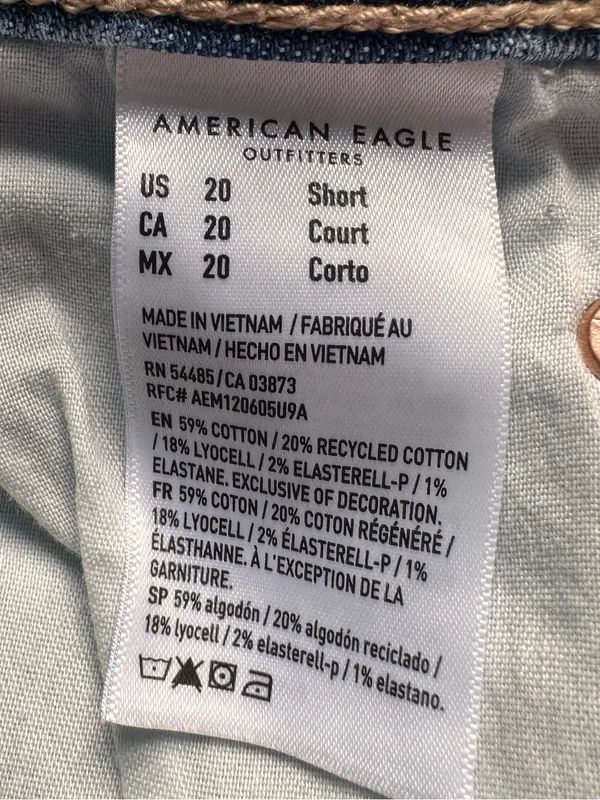 American Eagle Dreamy Drape Super High Rise Baggy Wide Leg Jeans size 18 short - Image 7