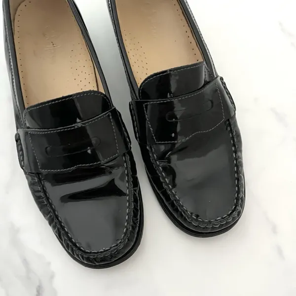 Cole Haan Penny Loafers Black Patent Leather Size 8 Preppy Classic old money - Image 9