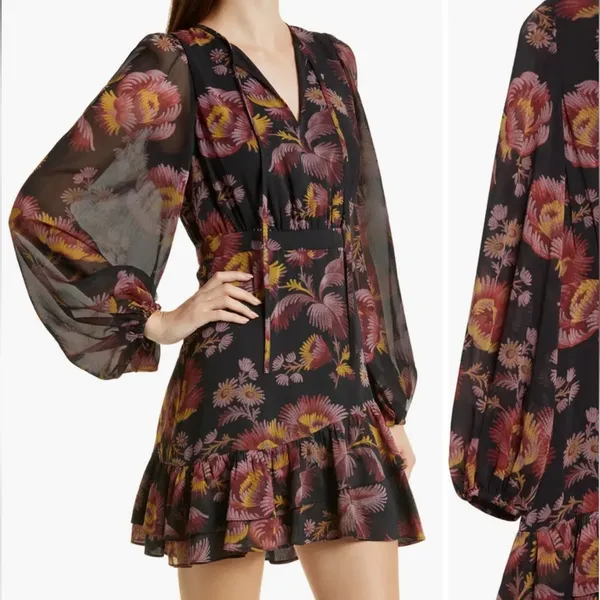 Ted Baker London Piara Ruffle Asymmetric Minidress Size 1/S NWT - Image 4