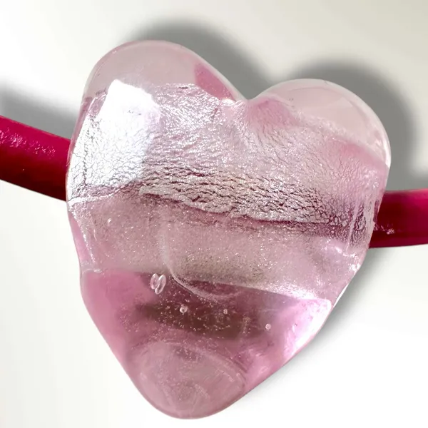 Free People Under the Sea Collar Pink NWT Choker Glass Heart Pendant Bohemian - Image 5