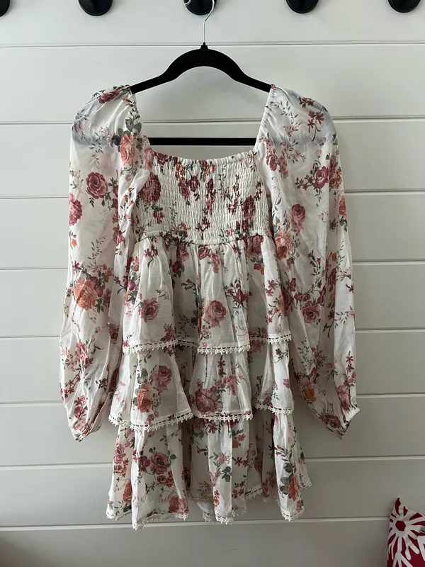 Altar'd State Long Sleeve Floral Mini Dress - Image 4