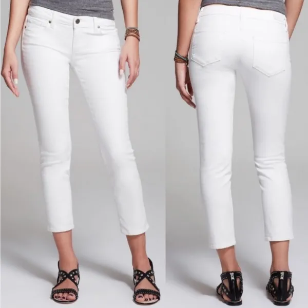 Paige Kylie Crop Jeans White 28 Skinny Stretch - Image 2
