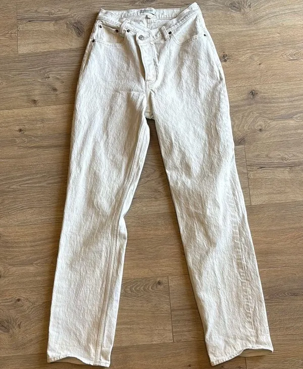 ABERCROMBIE & FITCH Curve Love The Dad High Rise Crossover Jeans Size 27/4L - Image 8