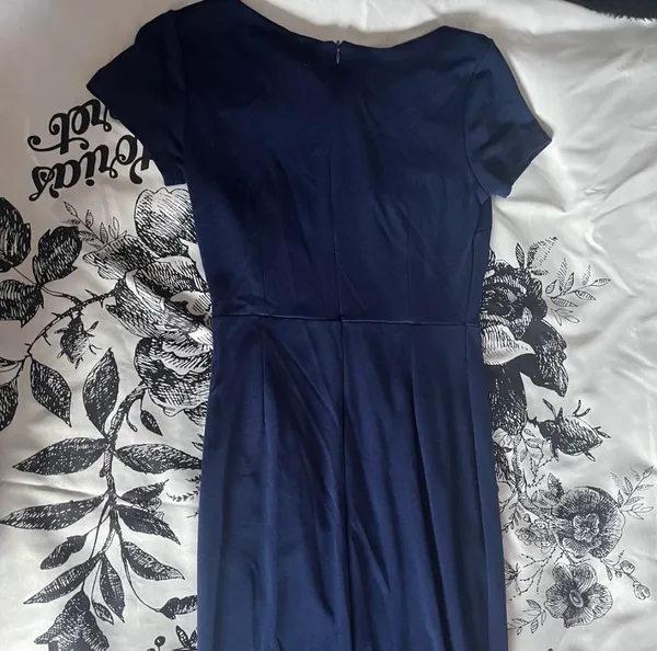 Elysiian Navy Blue Minimal Maxi Dress - Image 5