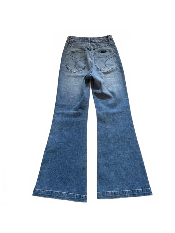 Rolla's Eastcoast High-Rise Flare Jeans Light Wash Blue Denim Women's Size 26 - Image 4