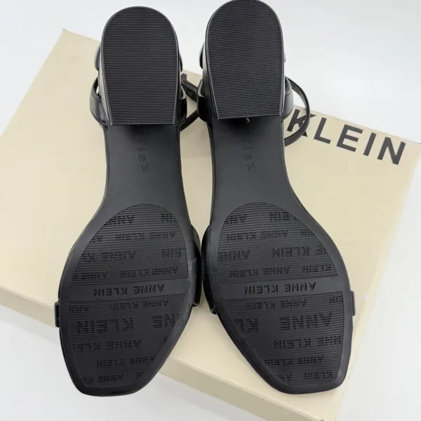 Anne Klein Mia Block Heel Sandals Black Strappy Ankle Strap 7.5M AKMIA MIA01F9 - Image 3