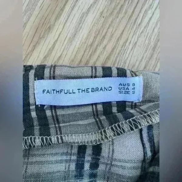 Faithful the Brand Plaid Pants Size 4 Brown Retro Y2K Wide Leg‎ - Image 5