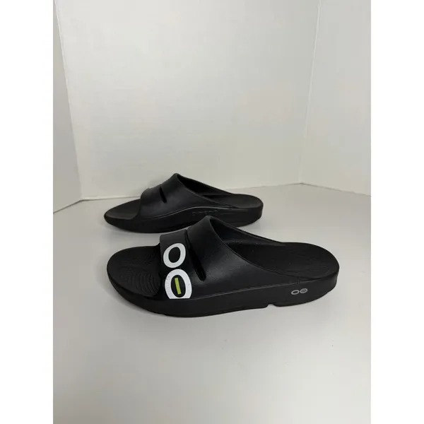 OOFOS Unisex Ooahh Sport Slide Sandal Mens 6 Womens 8 Black - Image 4