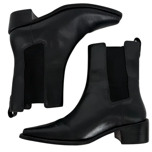 Tory Burch‎ Womens Black Leather Square Toe Chelsea Ankle Boots 143257 Size 6.5M - Image 12