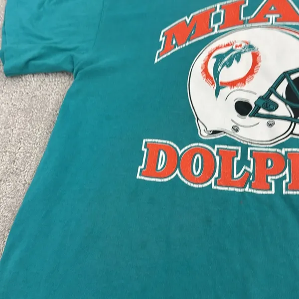 Vintage single stitch Miami Dolphins Tee trench buffalo New York - Image 4