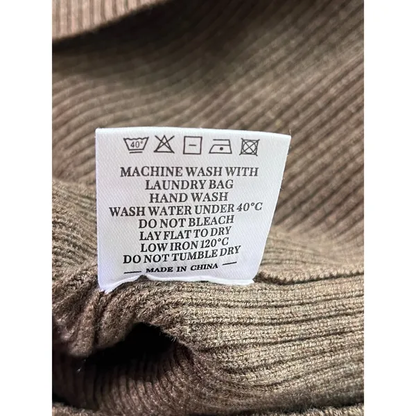 Arach&Cloz Brown boxy fit Quarter Zip Ribbed Pullover Sweater SX-25-07 Size‎ M - Image 8