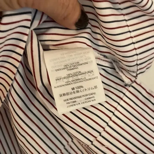 J.Crew striped embroidered tie front blouse size M - Image 7