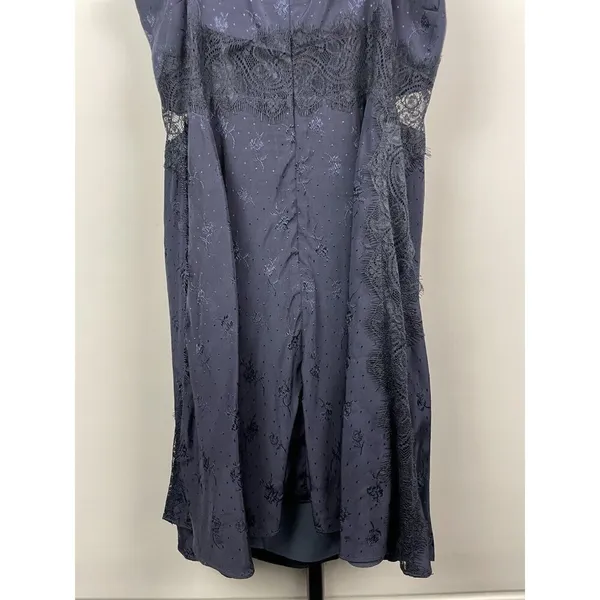 Revolve Tularosa Navy Blue Floral Lace‎ Tie Strap Sleeveless Mini Dress Size S - Image 6