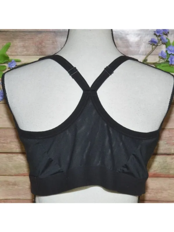 Nike Women’s Plus Dri-FIT Indy V-Neck Racerback Bra Black Size 2X NO Pads - Image 4