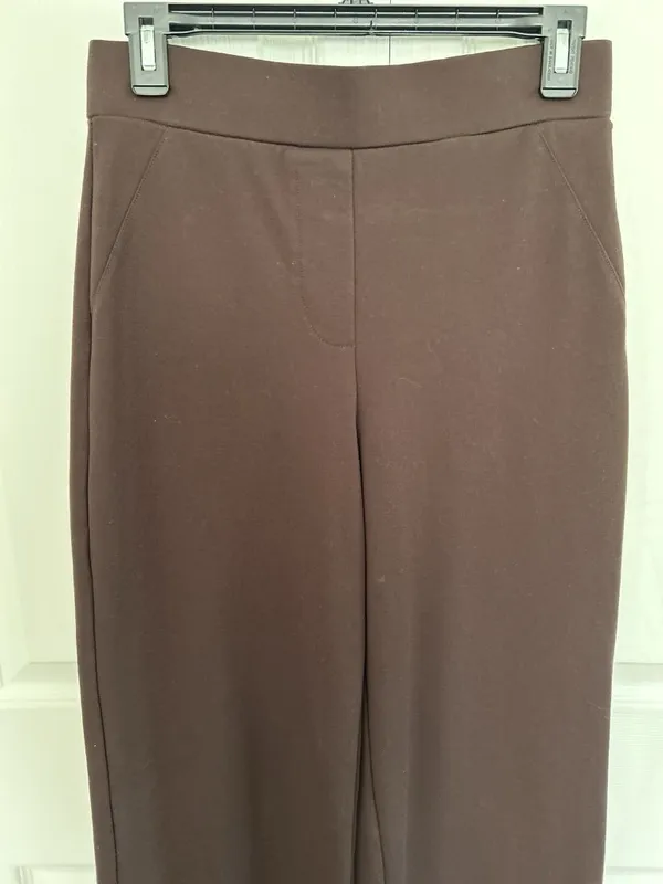 Quince Ultra-Stretch Ponte Wide Leg Pants Espresso Brown Size S - Image 9