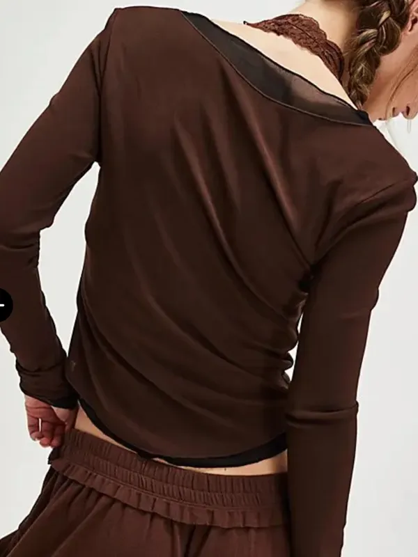 Free People Intimately Free Sheer Layered Long Sleeve Top - Image 2