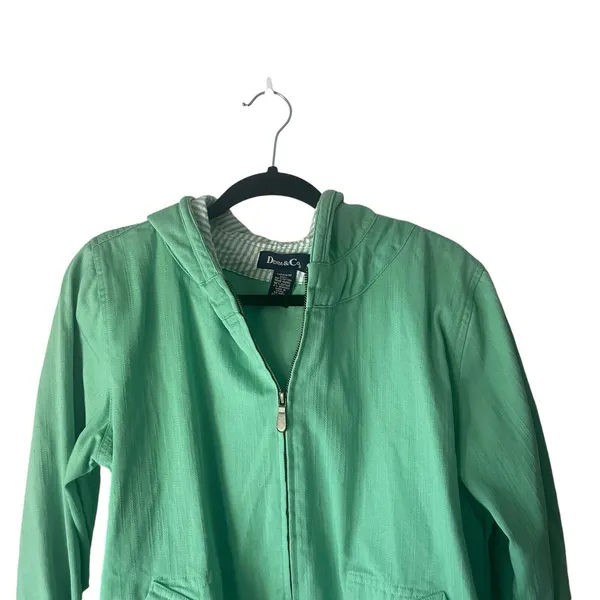 Denim & CO Women's Size Medium Kelly Green Western Chore Coat‎ Jacket - Image 2