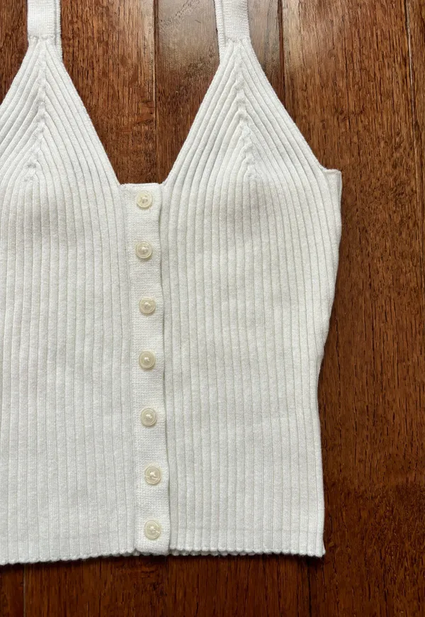 Aerie NWOT  Button Front Sweater Tank Top - Image 4