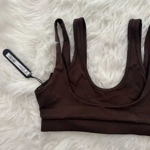Nike Skims Matte Double Strap Scoop Bra Dark Sepia Size Small - Image 5