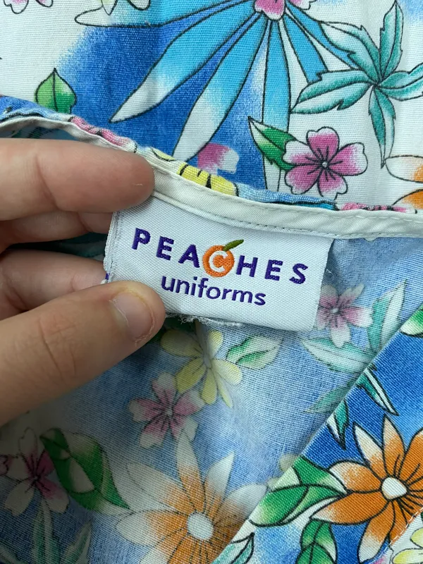 Peaches Uniform s Floral Scrub Top - Image 6
