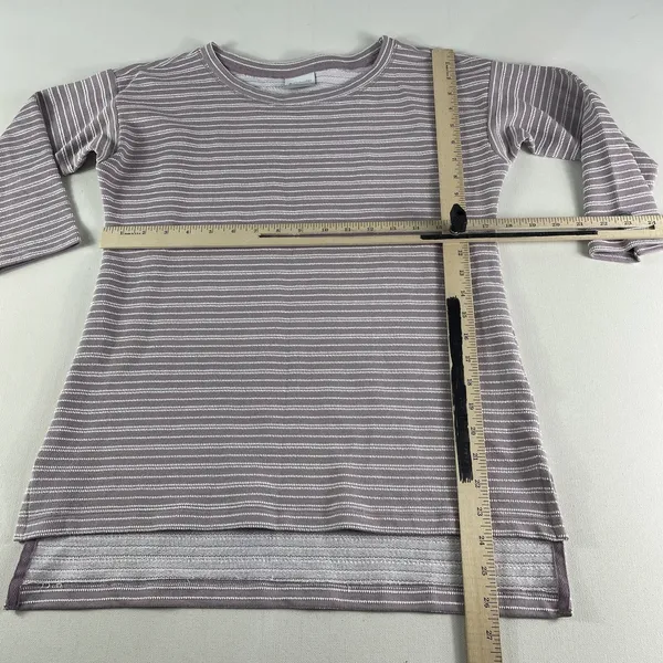 Columbia Top Shirt Women's XS 3/4 Sleeve Purple Textured Stripes Cotton‎ Ladies - Image 7