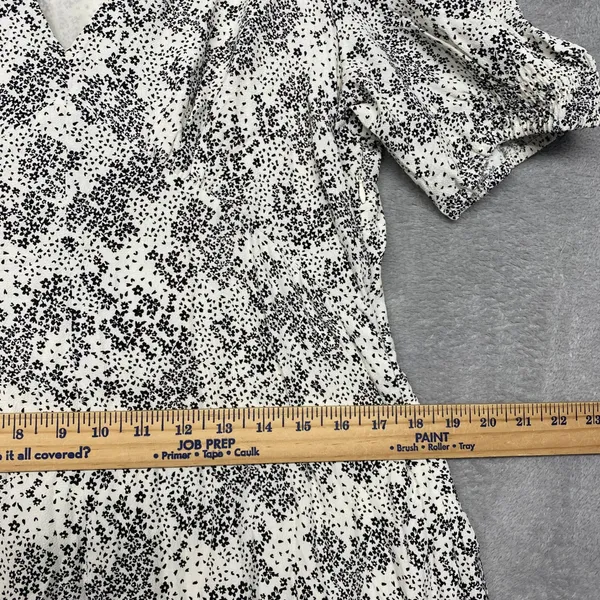 Madewell Dress Size 14 Harper Floral Ivory Puff Sleeve V Neck Midi Floral NU576 - Image 13