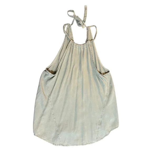 Cloth &‎ Stone Sage Green Halter Tank Top V-Neck Relaxed Fit Large - Image 2