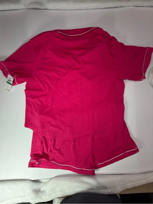 Flora Nikrooz Fuchsia Short Pajama Set with Contrast Piping - Image 7