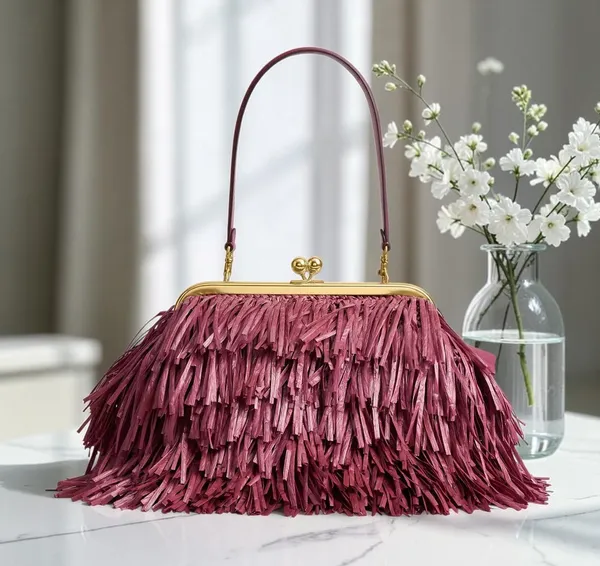 Coach Kisslock Frame Bag 27 Brass Dark Fuchsia CEN92 Leather Handbag Purse NWT - Image 2