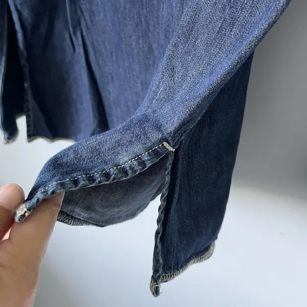 Old Navy Maternity Vintage Denim Blouse Top 100% Cotton Cottagecore Size XS - Image 7