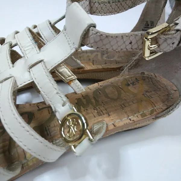 SAM‎ EDELMAN Donna Low Wedge Strappy Sandal 8.5 M - Image 4