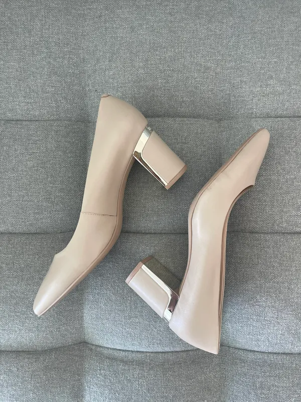 DKNY Nude Pointy Heels - Image 6