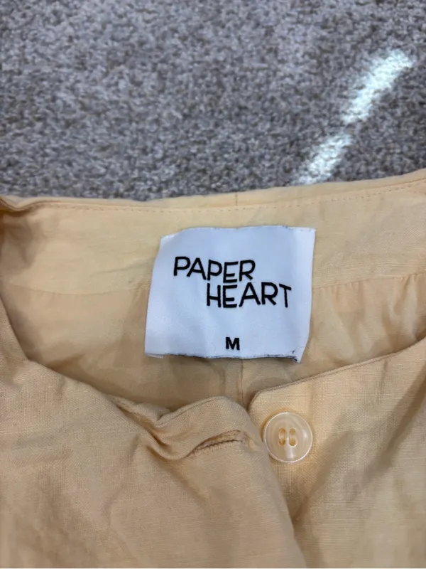 Paper Heart Linen Blend Vest and Skort Set Light Yellow Medium Linen Set - Image 15