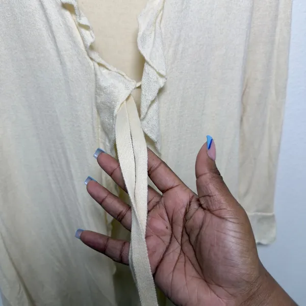 Moth Women Cashmere Angora Cotton Cardigan Top Medium Cream‎ Coquette Fairy - Image 4