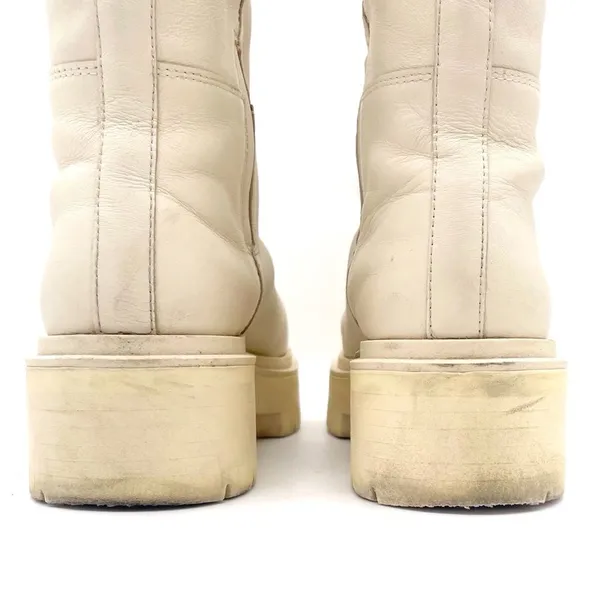 Sam Edelman Larina Boot Ivory Cream Leather Tall Lug Sole Boots Women’s Size 7.5 - Image 6