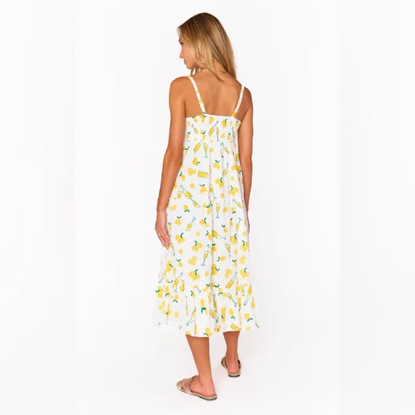 SHOW ME YOUR MUMU Summer Fling Midi Dress In Limoncello Embroidery - Image 6