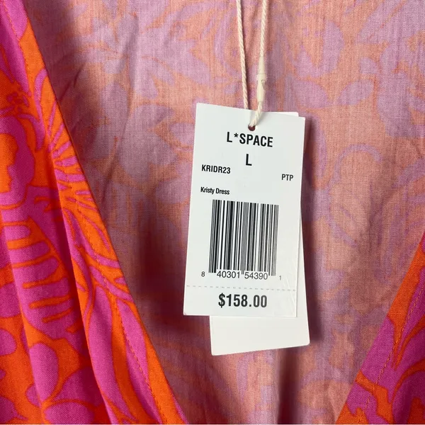New l*space Kristy Long Sleeve Faux-Wrap Cover-Up Dress size large - Image 5