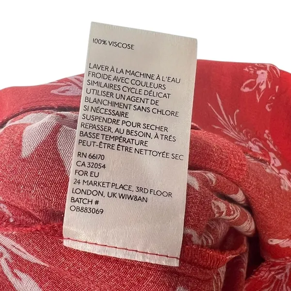Free People Be The One Jumpsuit Floral‎ Print Button Wide Leg Red Size 4 - Image 14
