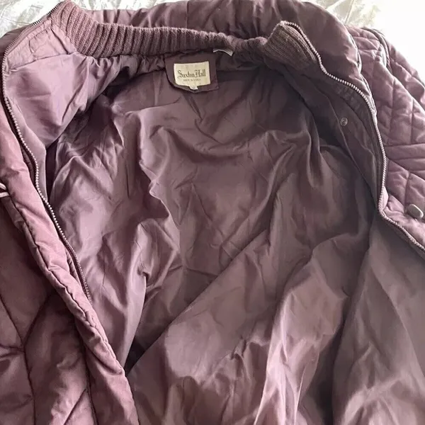Saxton Hall Women’s Purple Quilted Warm Midi Jacket Puffy Coat Size M - Image 13